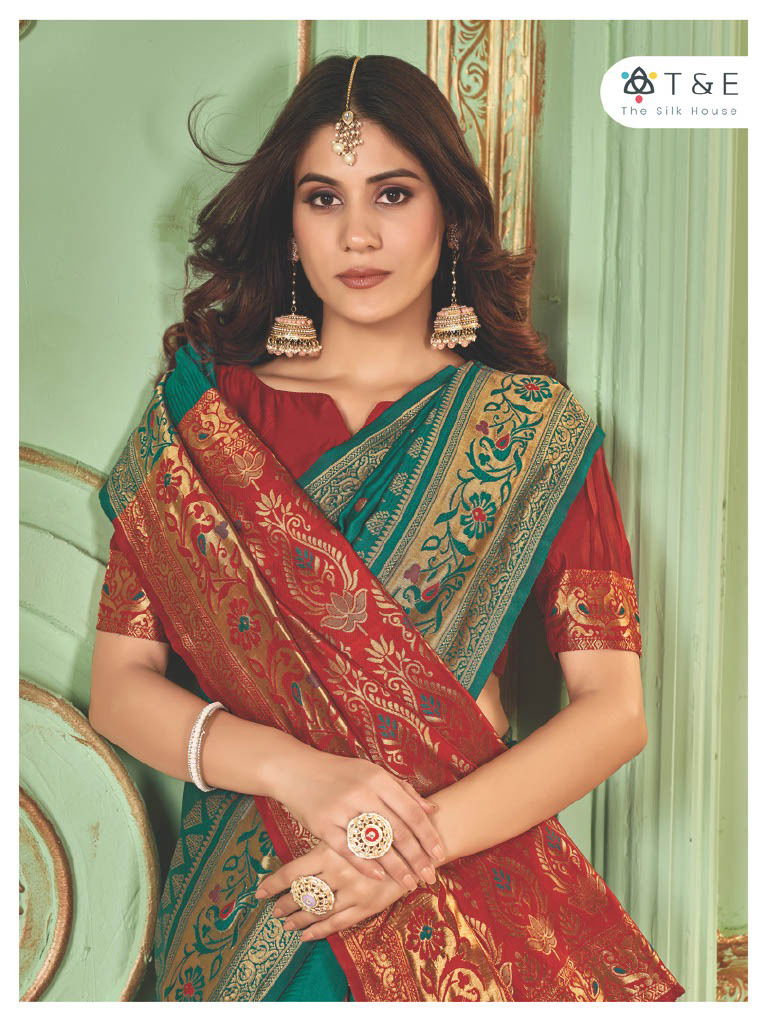 T And E Anika Silk Colors Party Wear Sarees Catalog